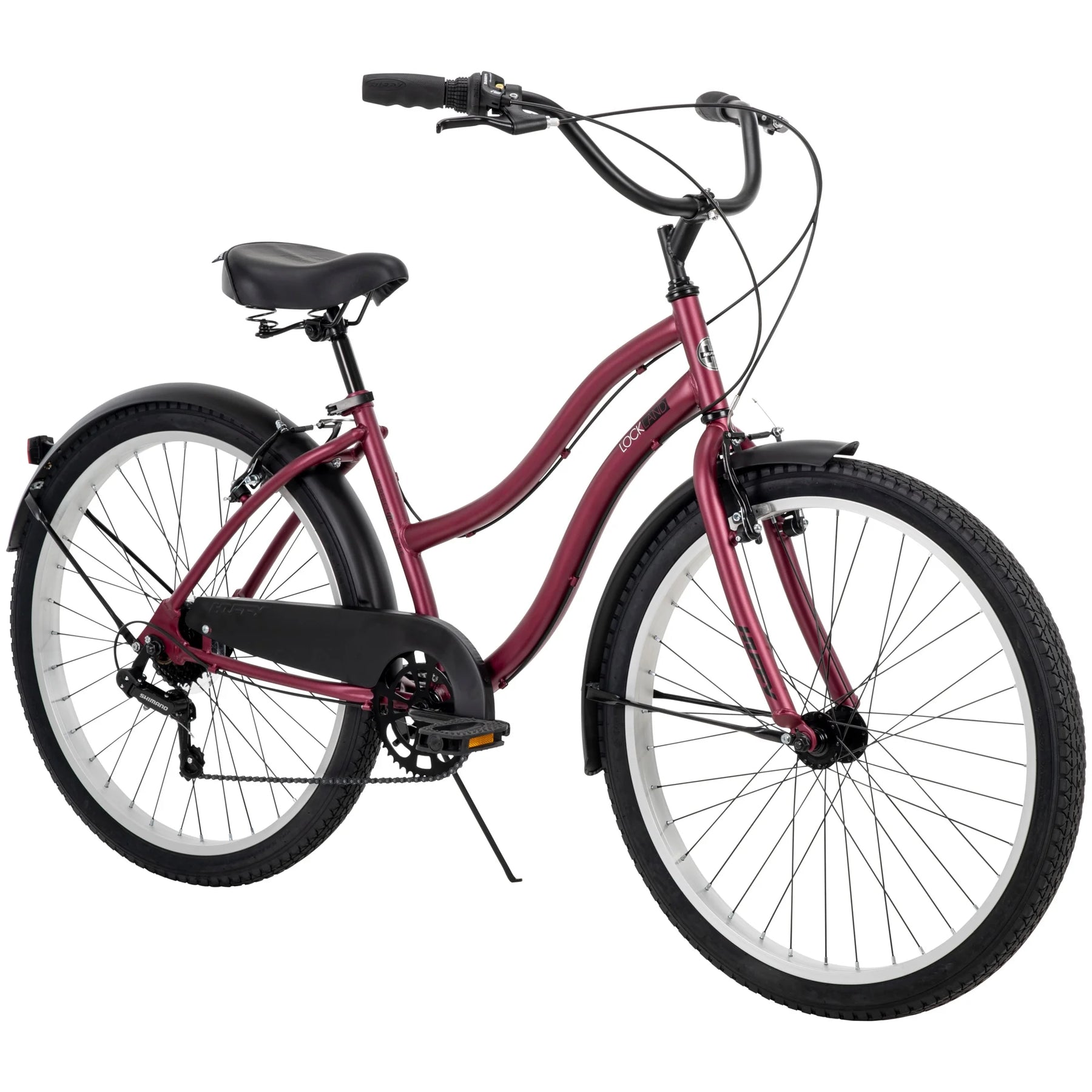 26" Huffy Lockland Cruiser Bike, 7 - Speeds, Padded Saddle, Pink, Ages 12+