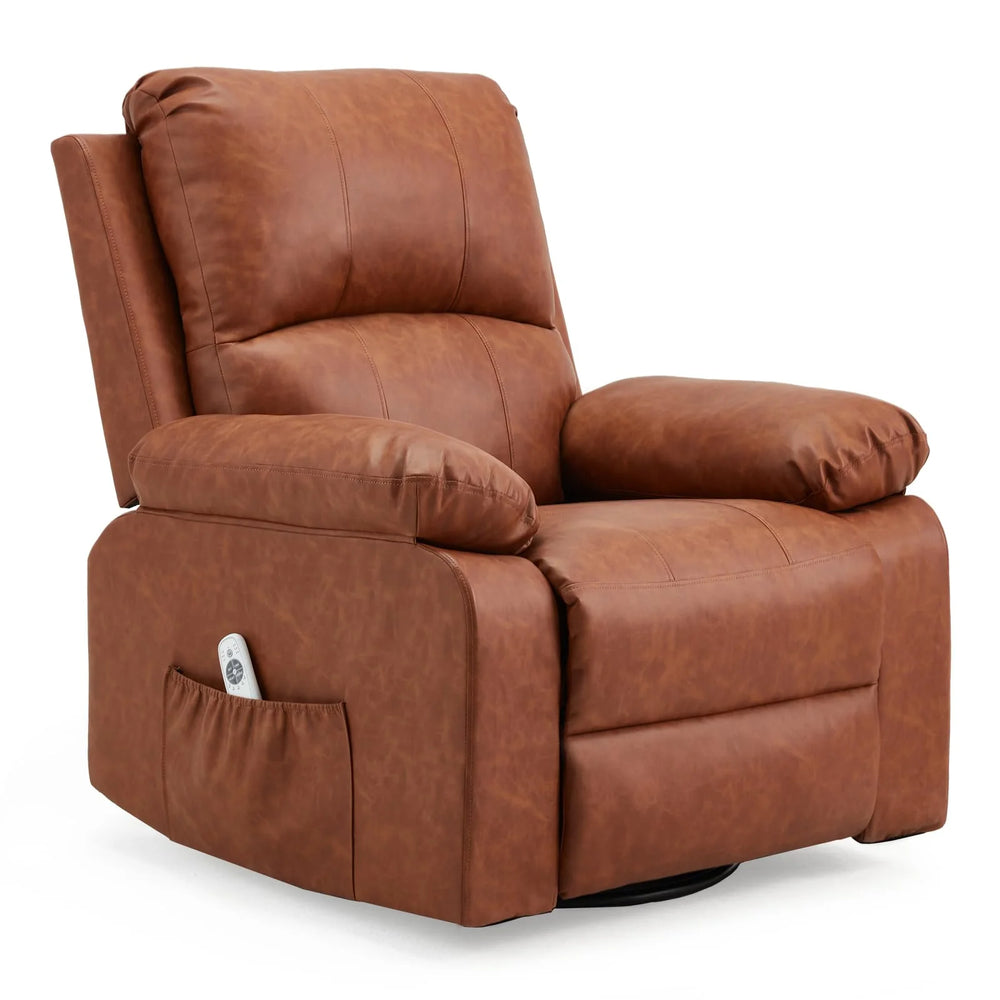AECOJOY Recliner Chair, 360° Swivel Rocking Chair with Massage and Heat
