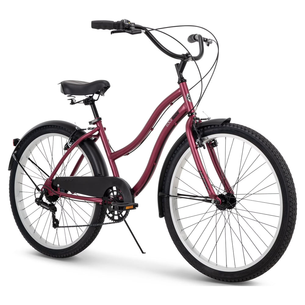 26" Huffy Lockland Cruiser Bike, 7 - Speeds, Padded Saddle, Pink, Ages 12+