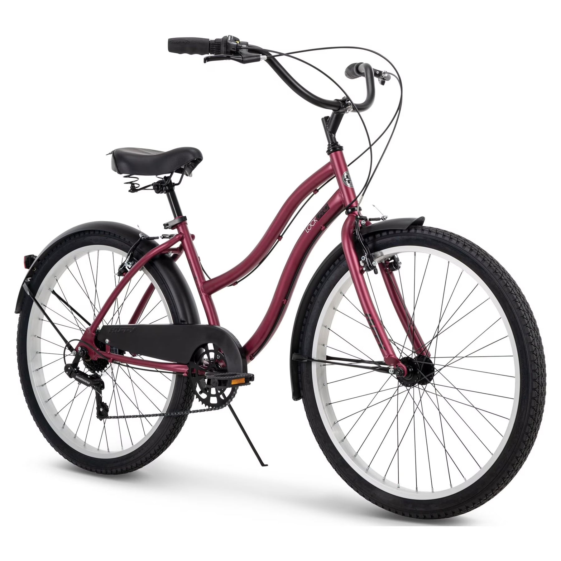 26" Huffy Lockland Cruiser Bike, 7 - Speeds, Padded Saddle, Pink, Ages 12+